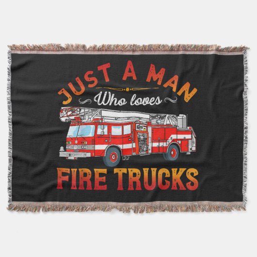 消防士 | Just Man Love Love A Fire Trucks スローブランケット (正面)