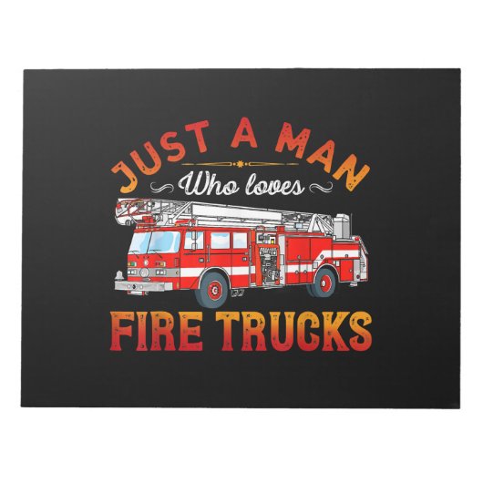 消防士 | Just Man Love Love A Fire Trucks ノートパッド (正面)