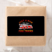 消防士 | Just Man Love Love A Fire Trucks ラベル (インサイチュ)