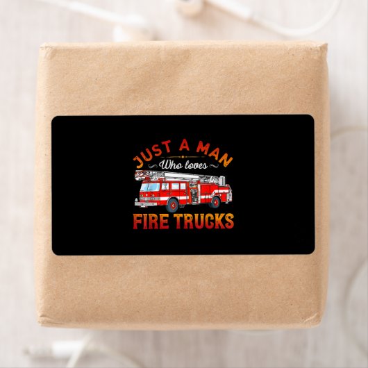 消防士 | Just Man Love Love A Fire Trucks ラベル (インサイチュ)