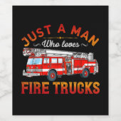 消防士 | Just Man Love Love A Fire Trucks ワインラベル (シングルラベル)
