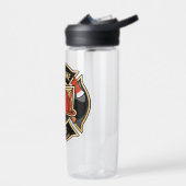 消防士ADD NAME消防局部バッジ ウォーターボトル (左面)