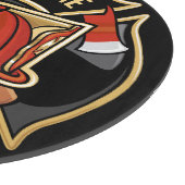 消防士ADD NAME消防局部バッジ カッティングボード (角)