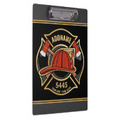 消防士ADD NAME消防局部バッジ クリップボード (右)