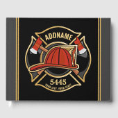 消防士ADD NAME消防局部バッジ ゲストブック (正面)