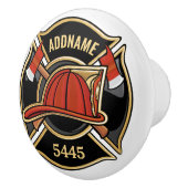 消防士ADD NAME消防局部バッジ セラミックノブ (右)