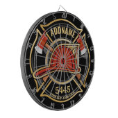 消防士ADD NAME消防局部バッジ ダーツボード (正面左)