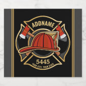 消防士ADD NAME消防局部バッジ ビールラベル (シングルラベル)