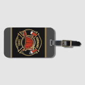 消防士ADD NAME消防局部バッジ ラゲッジタグ (正面横)