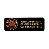 消防士ADD NAME消防局部バッジ ラベル (正面)