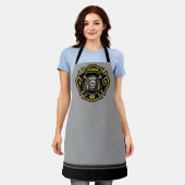 消防士ADD NAME消防部救助チーム エプロン (着用した状態)