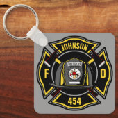 消防士ADD NAME消防部救助チーム キーホルダー (正面)