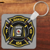 消防士ADD NAME消防部救助チーム キーホルダー (裏面)