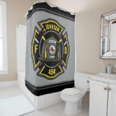 消防士ADD NAME消防部救助チーム シャワーカーテン (インサイチュ)