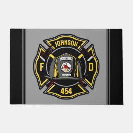 消防士ADD NAME消防部救助チーム ドアマット