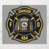 消防士ADD NAME消防部救助チーム ビールラベル (シングルラベル)