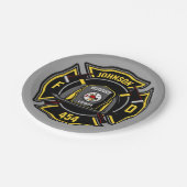 消防士ADD NAME消防部救助チーム ペーパープレート (アングル)