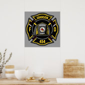 消防士ADD NAME消防部救助チーム ポスター (キッチン)