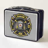 消防士ADD NAME消防部救助チーム メタルランチボックス (正面)