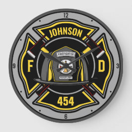 消防士ADD NAME消防部救助チーム ラージ壁時計