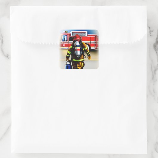 消防士aiがアートを生み出した スクエアシール (バッグ)