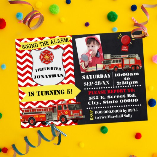 消防士Any Age誕生日（写真あり） 招待状