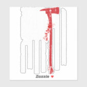 消防士Ax付き消防士レッドラインアメリカ国旗 シール (シート)