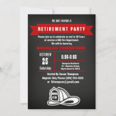 消防士Chalkboard退職パーティー 招待状 (正面)