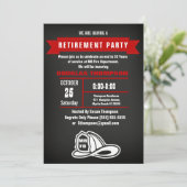 消防士Chalkboard退職パーティー 招待状 (スタンド正面)