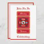 消防士EMTレスキュー結婚式招待状 招待状 (正面/裏面)