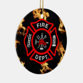 消防士EMT |の消防士の火Deptのマルタ十字 セラミックオーナメント (右)