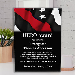 消防士HERO薄い赤線の認識 表彰盾