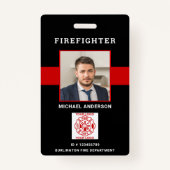 消防士ID写真パーソナライズされた消防士IDカード バッジ (正面)