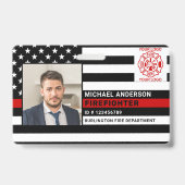 消防士ID写真パーソナライズされた消防士IDカード バッジ (Front)