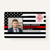 消防士ID写真パーソナライズされた消防士IDカード バッジ (正面)