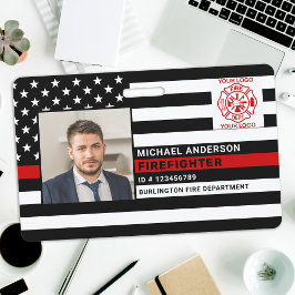 消防士ID写真パーソナライズされた消防士IDカード バッジ