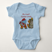 消防士Saves Lives Tshirtsおよびギフト私の叔母さん ベビーボディスーツ (正面)