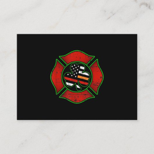 消防士St patricks dayアイリッシュアメリカ国旗 名刺 (正面)