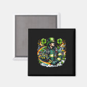 消防士St patricks dayメンファイアマンファイアデパー マグネット (正面/裏面)