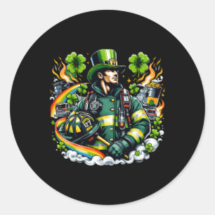 消防士St patricks dayメンファイアマンファイアデパー ラウンドシール