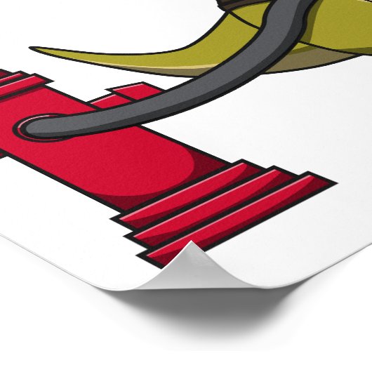 消防士Tレックス恐竜ポスターデザインダウンロード ポスター (角)