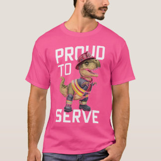 消防士Tレックス火炎 Tシャツ