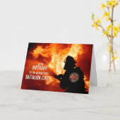 消防大隊チーフ消防士誕生日 カード (黄色い花)