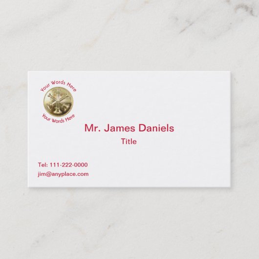 消防大隊チーフ金ゴールドメダリオン 名刺 (正面)