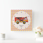 消防室 スクエア壁時計 (ホーム)