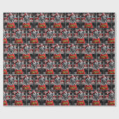 消防帽をかぶった退職慰霊碑 ラッピングペーパー (フラット)