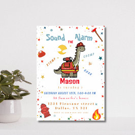 消防恐竜の誕生日 招待状