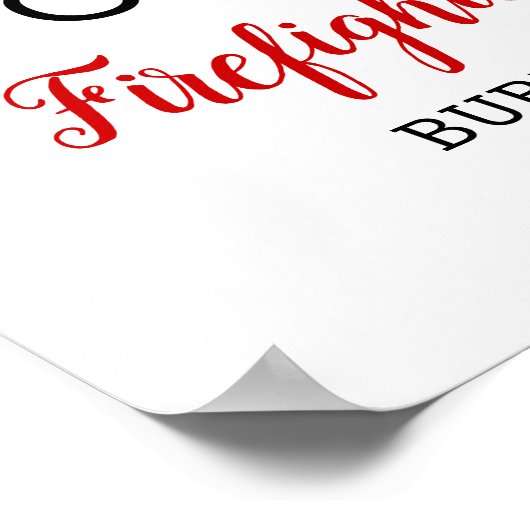 消防戦闘写真薄い赤線の卒業へようこそ ポスター (角)