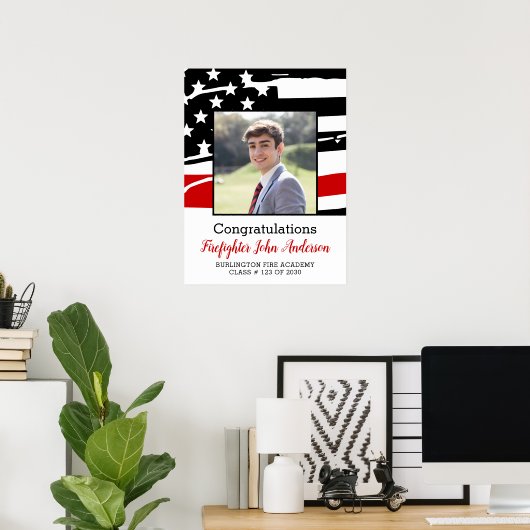 消防戦闘写真薄い赤線の卒業へようこそ ポスター (ホームオフィス)
