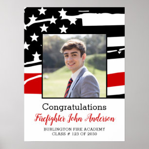 消防戦闘写真薄い赤線の卒業へようこそ ポスター